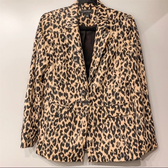 Halogen Taupe Animal Print Single Button Blazer - Picture 1 of 3